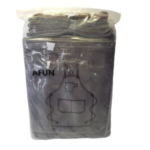 AFUN Chef Apron Gray Heavy Canvas NEW Unisex Adjustable Straps Pockets